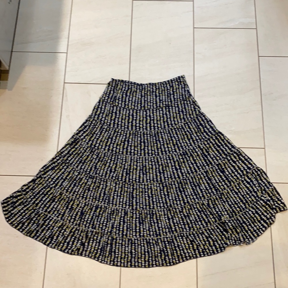 Geo pattern, easy wear mid-calf length skirt